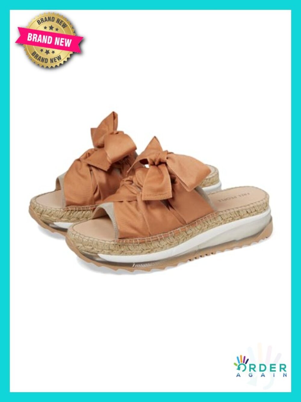 Leather Slide Sandals with Bow Design